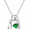 Necklaces | MILACOLATO Milacolato Mother'S Day Gifts S925 Sterling Silver Mother Daughter Necklaces 18K White Gold Filled Mom And Child Heart Birthstone Necklace Mom Pendant Necklaces For Mom New Mum Grandma Women Wife