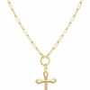 Necklaces | Jewelry Atelier Jewelry Atelier Gold Filled Cross Necklaces 14K Yellow Gold Filled Cross Pendant With Solid Clip Chain For Women And Men (Different Sizes And Styles With Extension/Adjustable Chain)