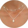 Necklaces | WMISIY Wmisiy Dainty Pearl Necklaces For Women Girl 14K Gold Plated Layered Pearl Necklace Simple Pearl Choker Necklace Jewelry Gift