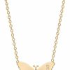 Necklaces | MEVECCO Mevecco Gold Dainty Initial Necklace 18K Gold Plated Butterfly Pendant Name Necklaces Delicate Everyday Necklace For Women Minimalist Personalized Jewelry Christmas Gift