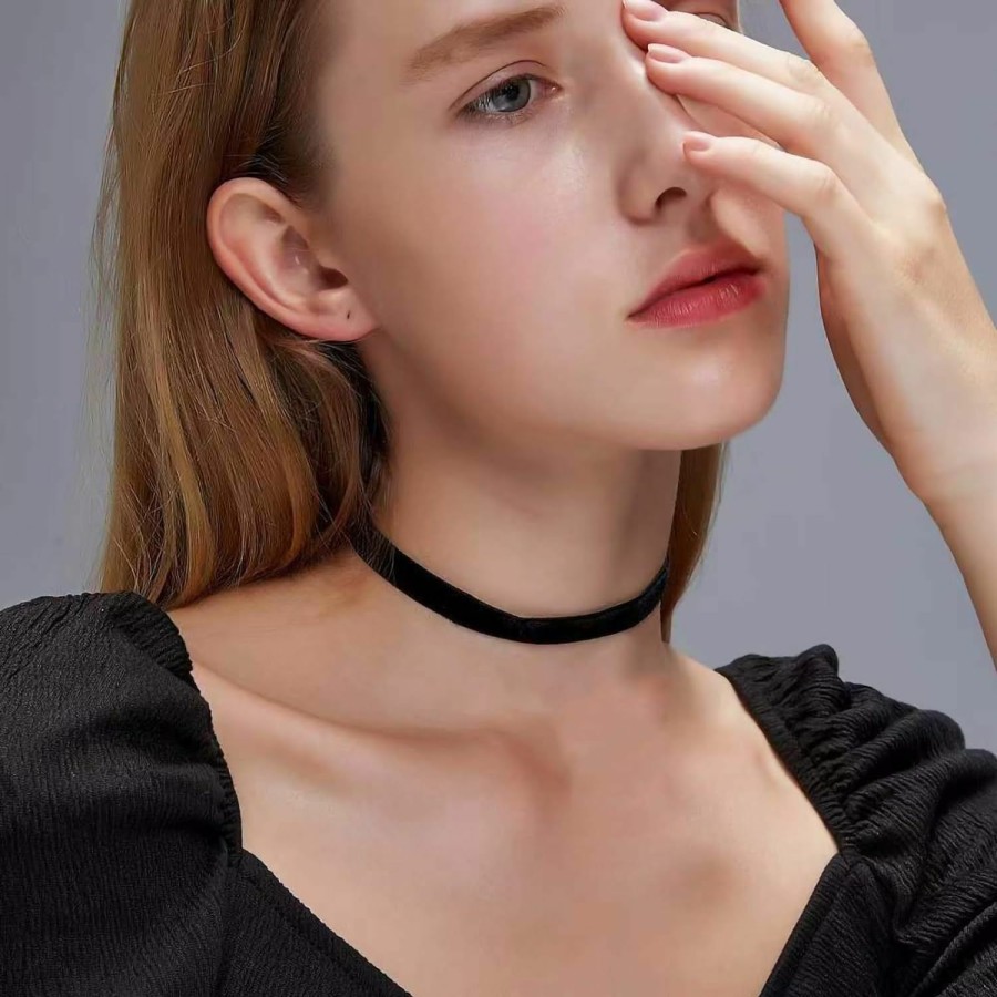 Necklaces | Fesciory Fesciory Black Choker Necklaces For Women, Adjustable Layered Velvet Leather Lace Choker Collar Necklace, Goth Jewelry Gifts For Girls.