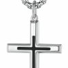 Necklaces | FANCIME Fancime Cross Necklace For Men Gold Black Silver Mens Cross Necklaces Sterling Silver Cross Pendant Long Necklace Fine Jewelry Gifts For Men Boys, With Strong Stainless Steel Box Chain 24 Inch