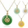 Necklaces | Huquary Huquary 4 Pcs Jade Pendant Necklace Jade Good Luck Necklace Chinese Fu Pendant Necklace Fortune Pendant Necklace For Women Gift