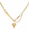 Necklaces | LYNMOS Lynmos Cute Heart Necklaces For Women Mother'S Valentines Day Gifts 18K Real Gold Plated Heart Necklace Small Heart Pendant Choker Necklaces For Women Dainty Gold Necklace Gifts For Her