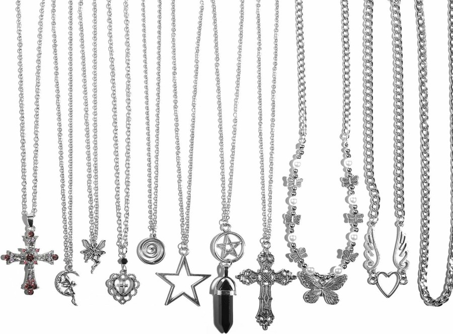 Necklaces | LIRUNQIN Lirunqin Y2K Accessories Goth Grunge Y2K Star Indie Butterfly Boho Cross Pendent Y2K Jewelry For Women Men