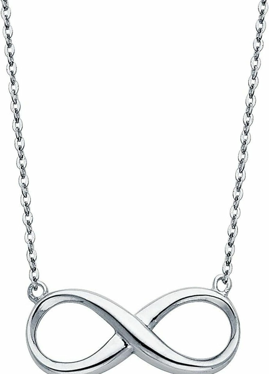 Necklaces | The World Jewelry Center 14K White Gold Infinity Necklace - 17+1\"