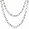 Necklaces | TUHE Tuhe Moissanite Tennis Necklace 33-43.8Carats Lab Created Diamond Necklace 18K White Gold Plated 925 Sterling Silver Tennis Necklace Chain 4Mm D Color Vvs1 Round Cut Moissanite Necklace For Men Women