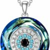 Necklaces | WINNICACA Winnicaca Sterling Silver Evil Eye Necklace Protection Crystal Pendant For Women Good Luck Vintage Evil Eye Pendant Jewelry Birthday Gifts For Women Friend Female