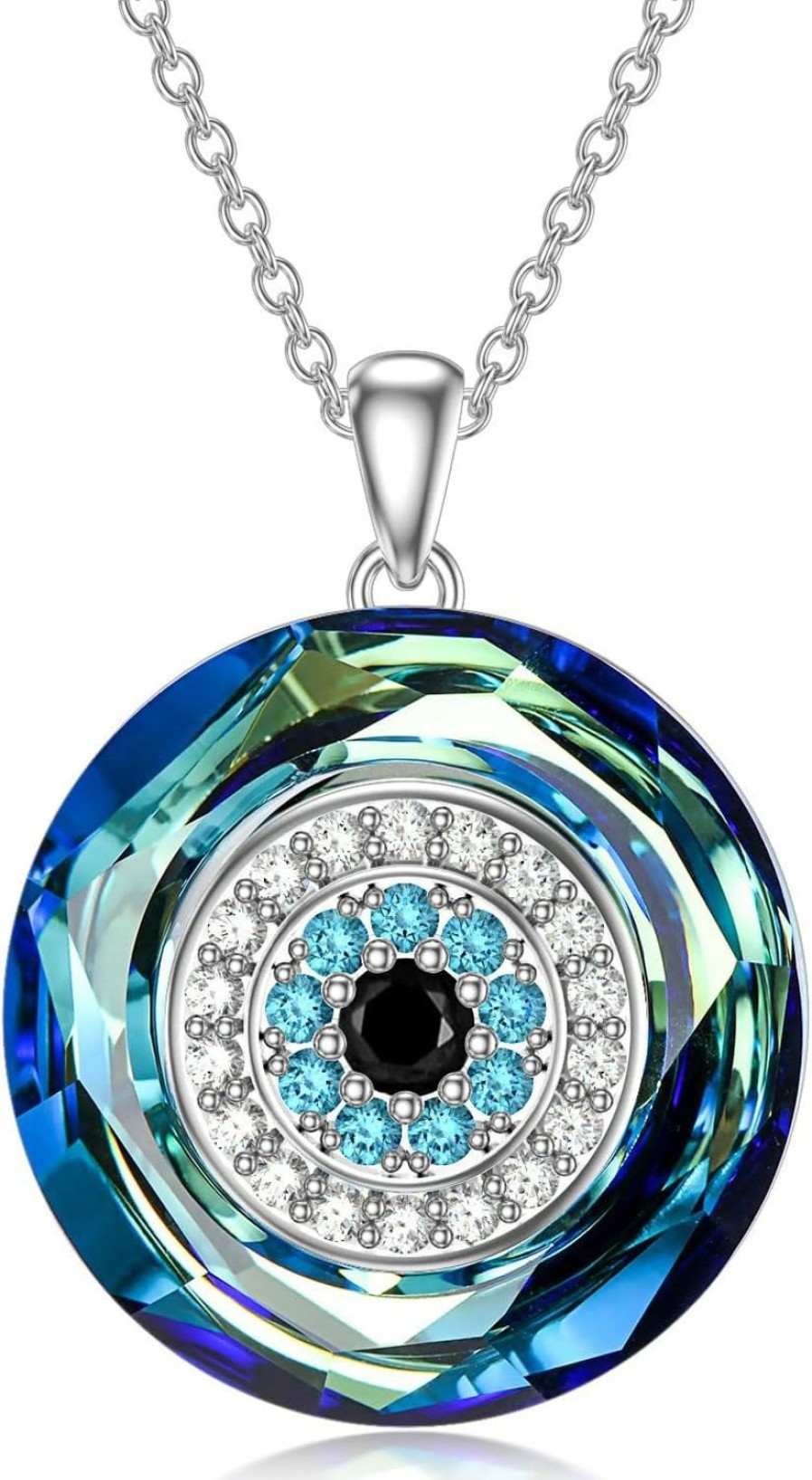 Necklaces | WINNICACA Winnicaca Sterling Silver Evil Eye Necklace Protection Crystal Pendant For Women Good Luck Vintage Evil Eye Pendant Jewelry Birthday Gifts For Women Friend Female