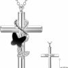 Necklaces | Flpruy Flpruy Cross Urn Necklace For Ashes 925 Sterling Silver Cremation Jewelry With Funnel Filler Kit Ashes Necklace For Human Women Girl Pets