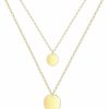 Necklaces | itianxi Itianxi Dainty Bar Necklace For Women,Gold/Silver Cute Delicate Disc Necklcace,Trendy Elegant Dot Fashion Necklace