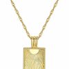 Necklaces | LEMON GRASS Lemon Grass Womens Rose Coin Gold Necklace | Flower Disc Necklace Flat Curb Chain 16''+2''