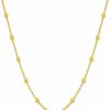 Necklaces | SISGEM Sisgem Real 14K Gold Bead Station Choker Necklace For Women, 3 Mm Ball Chain Jewelry Gifts For Her, 15-18 Inch