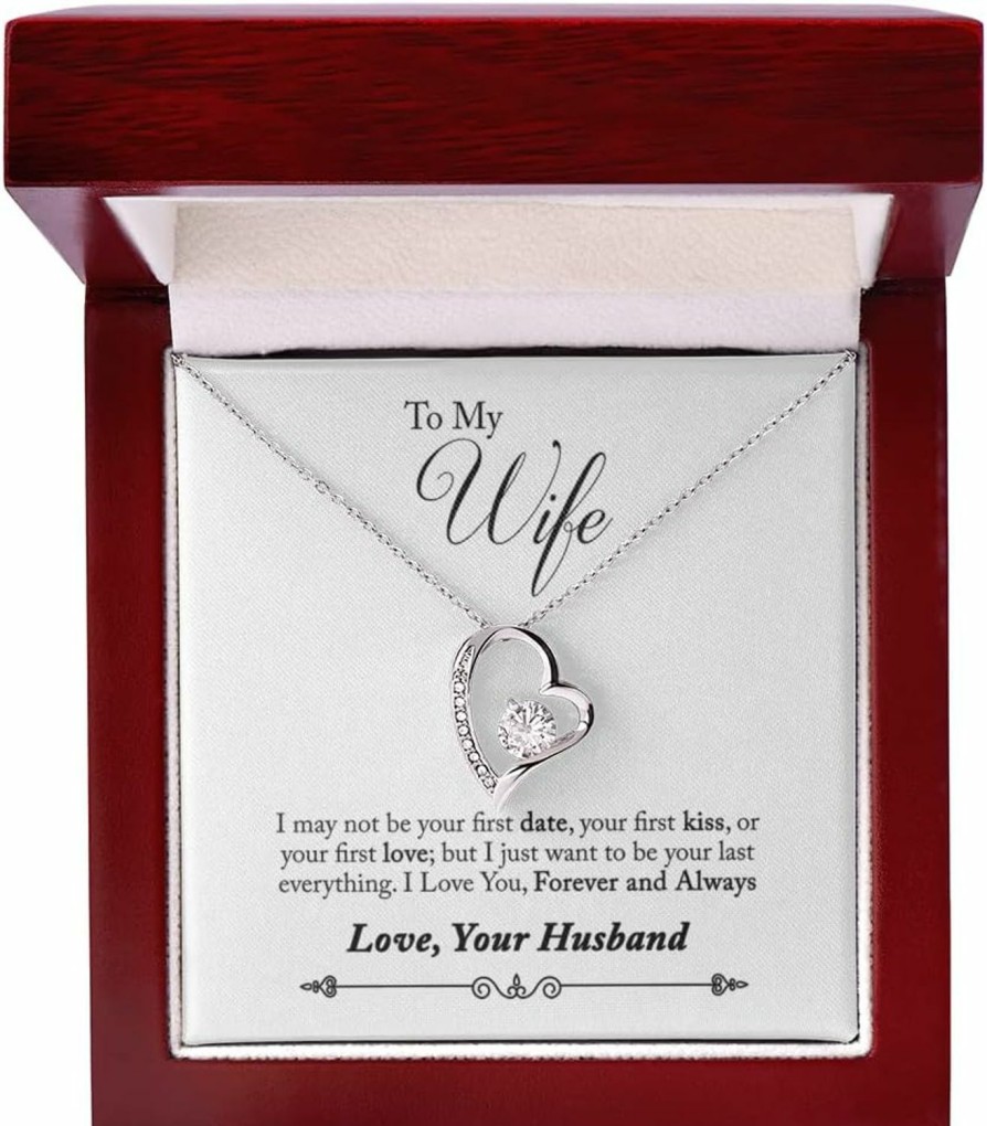 Necklaces | FG Family Gift Mall Fg Family Gift Mall Gifts For Wife Romantic, Wife Birthday Gift Ideas, To My Smoking Hot Wife Necklace, Necklace For Wife From Husband, Message Card And Gift Box, Stainless Steel, Cubic Zirconia