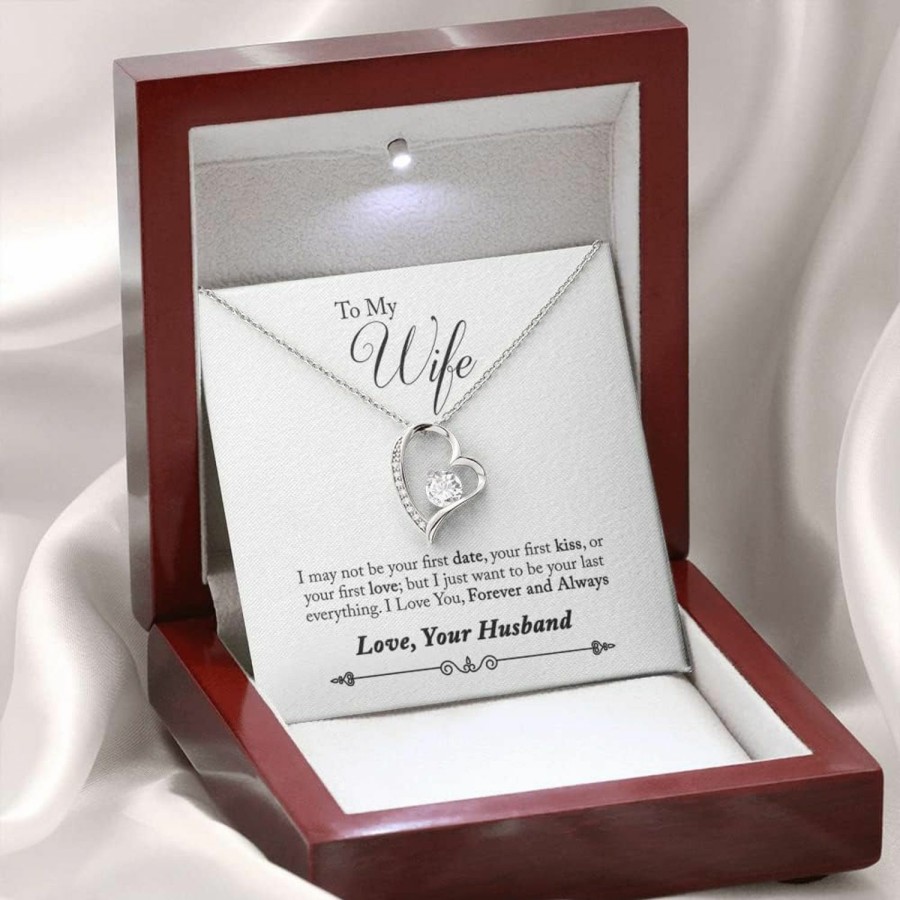 Necklaces | FG Family Gift Mall Fg Family Gift Mall Gifts For Wife Romantic, Wife Birthday Gift Ideas, To My Smoking Hot Wife Necklace, Necklace For Wife From Husband, Message Card And Gift Box, Stainless Steel, Cubic Zirconia