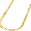 Necklaces | Jewelry America Jewelry America Solid 14K Yellow Gold 2.5Mm Concave Cuban Link Curb Chain Necklace