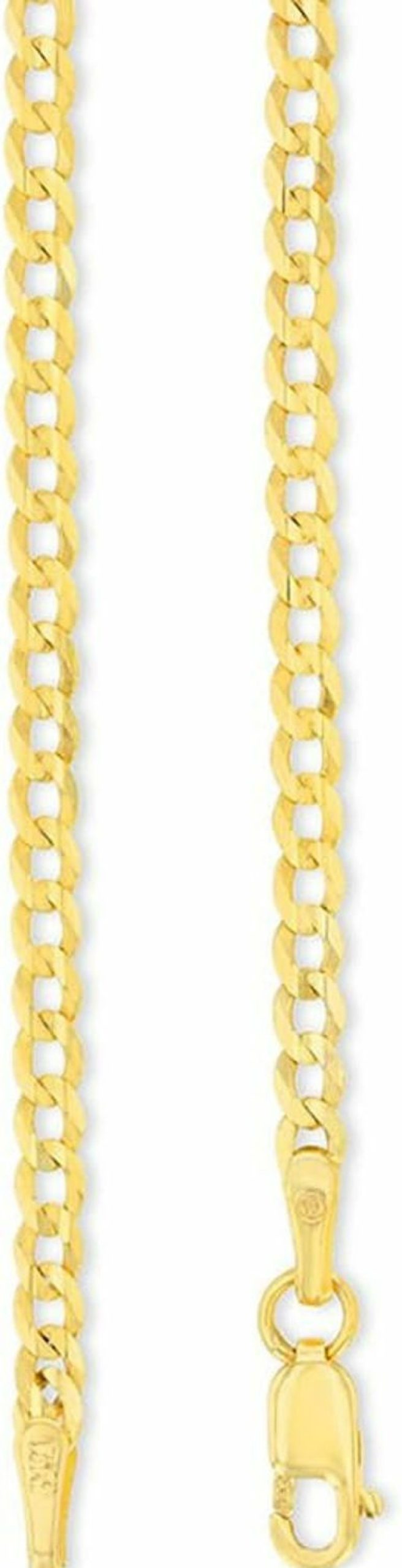 Necklaces | Jewelry America Jewelry America Solid 14K Yellow Gold 2.5Mm Concave Cuban Link Curb Chain Necklace