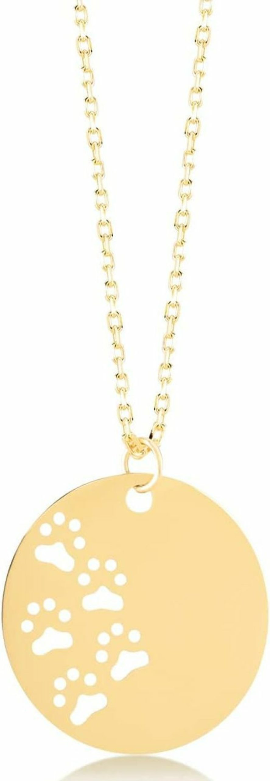 Necklaces | GELIN Gelin 14K Solid Gold Paw Print Necklace For Women | 14K Real Gold Pet Necklace | Cat And Dog Paw Necklace | Women'S 14K Gold Memorial Jewelry, 18\"