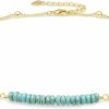 Necklaces | PERNNLA PEARL Pernnla Pearl 18K Gold Satellite Beaded Curb Ball Chain Choker Turquoise Garnet Beads Bar Necklace Handmade Pendant Jewelry Adjustable For Women 16"+ 2"