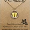 Necklaces | Adoshine Adoshine Butterfly Necklace Bohemian Retro Chain Friendship Necklace For Women Girl Teen Good Luck Pendant Chain Necklace With Message Card Gift Card