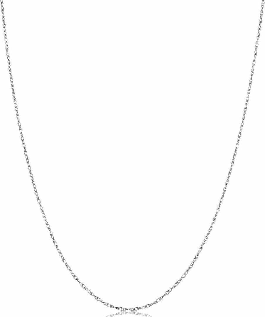 Necklaces | Kooljewelry Kooljewelry Platinum 950 Light Rope Chain Necklace (0.9 Mm)