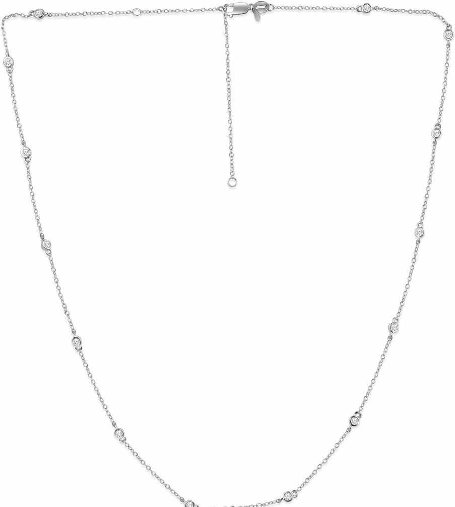 Necklaces | La Joya La Joya 1/2-2 Ct. Tw. Diamond Station Necklaces For Women | 925 Sterling Silver Diamond Necklaces | 36 And 20 Inch Layering Necklaces For Women | Gorgeous Diamond Jewelry For Women