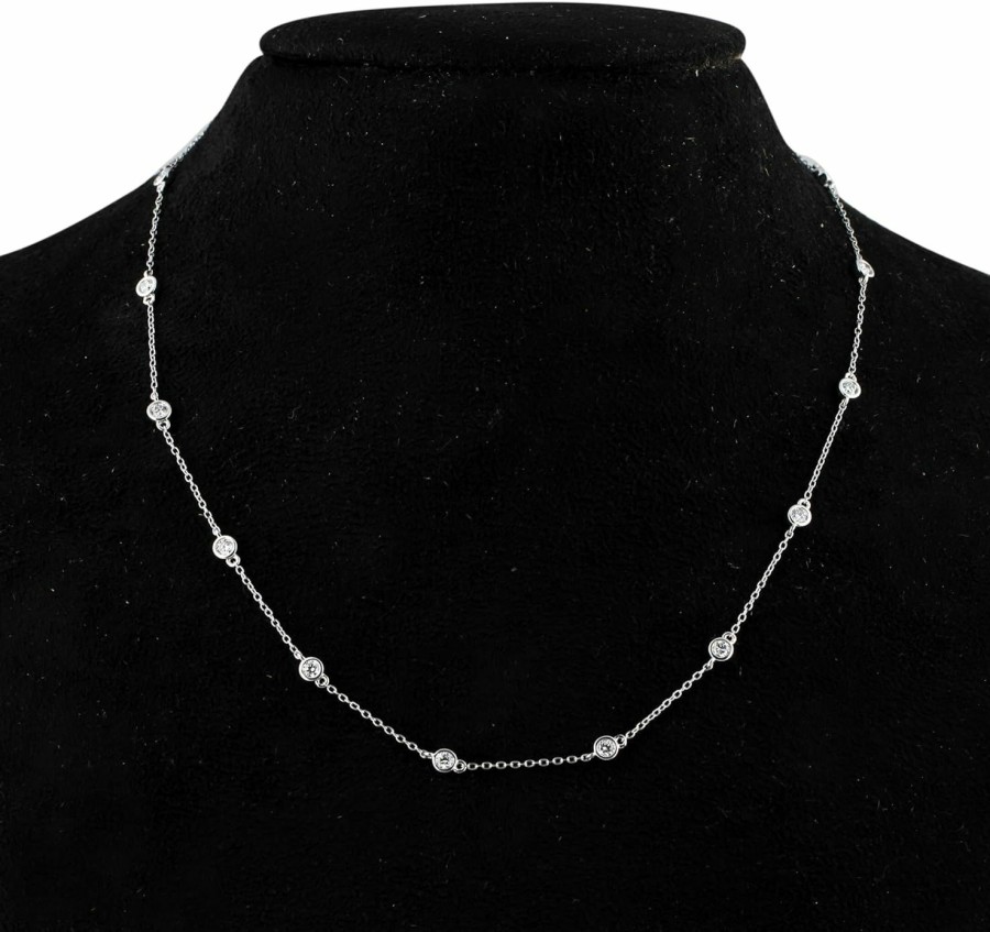 Necklaces | La Joya La Joya 1/2-2 Ct. Tw. Diamond Station Necklaces For Women | 925 Sterling Silver Diamond Necklaces | 36 And 20 Inch Layering Necklaces For Women | Gorgeous Diamond Jewelry For Women