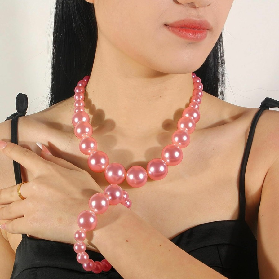 Necklaces | YANCHUN Pearl Necklaces For Women Chunky Pearl Necklaces Big Pearl Necklaces Exaggerated Large Pearl Necklaces Statement Necklace Wedding Jewelry Gifts For Bride