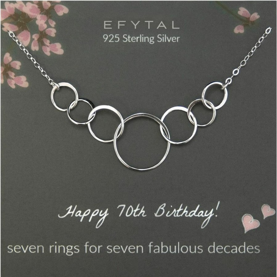 Necklaces | EFYTAL Efytal Happy 70Th Birthday Gifts For Women, Sterling Silver 70Th Birthday Necklace, Best Gifts For 70 Year Old Woman, 70Th Birthday Ideas, 70Th Birthday Gifts For Mom