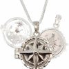 Necklaces | Stanley London Stanley London Sterling Silver Compass Rose Locket With Working Compass