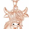 Necklaces | MEIDERBO Meiderbo Highland Cow/Cow Necklace Highland Cow Birthstone Necklace Sterling Silver Highland Cow Jewelry Gifts Highland Cow Anklets Bracelet For Women Girls Animal Cow Lover