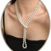 Necklaces | Zeffy Zeffy Pearl Necklace 6/8Mm Dainty Round Imitation Pearl Choker Necklace Wedding Pearl Necklace Delicate Jewelry For Women Simple Bridesmaid Jewelry Gifts