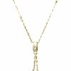 Necklaces | GAhrielle Studio Gahrielle Studio Stainless Steel Double Pendant Clover Necklace With Cubic Zirconia Beads Necklace For Women- Gold Plated- 16 Inches To 18 Inches Adjustible Chain- A Touch Of Glamour. The Necklace Is Perfect For Everyday Wear Or Special Occasions.