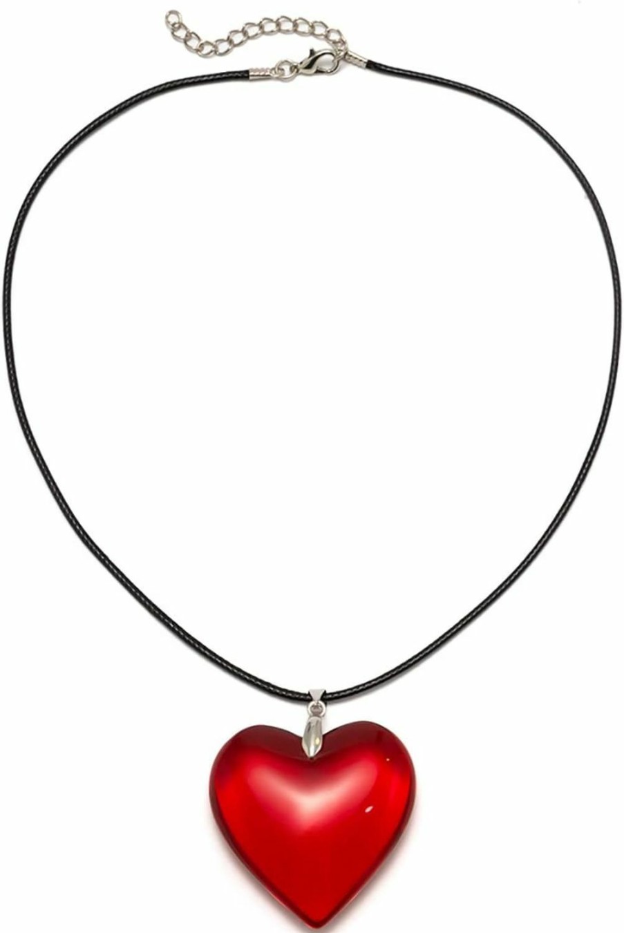 Necklaces | Ingemark Big Heart Pendant Choker Necklaces - Chunky Glass Puffy Heart Choker Necklace For Women Y2K Grunge Jewelry Gifts For Teen Girls