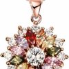 Necklaces | WSKFLY Wskfly Colorful Snowflake Pendant Necklace, Rose Gold Plated Multi Gemstone Necklaces Marquise Cubic Zirconia Necklace For Women, 18+2 Inch