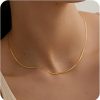 Necklaces | Rumgey Rumgey Dainty Choker Necklace For Women 18K Gold Plated Shining Dots Box Chain Sparkle Necklaces Cute Paperclip Link Herringbone Necklace Exquisite Jewelry Gifts For Mom Girlfriend