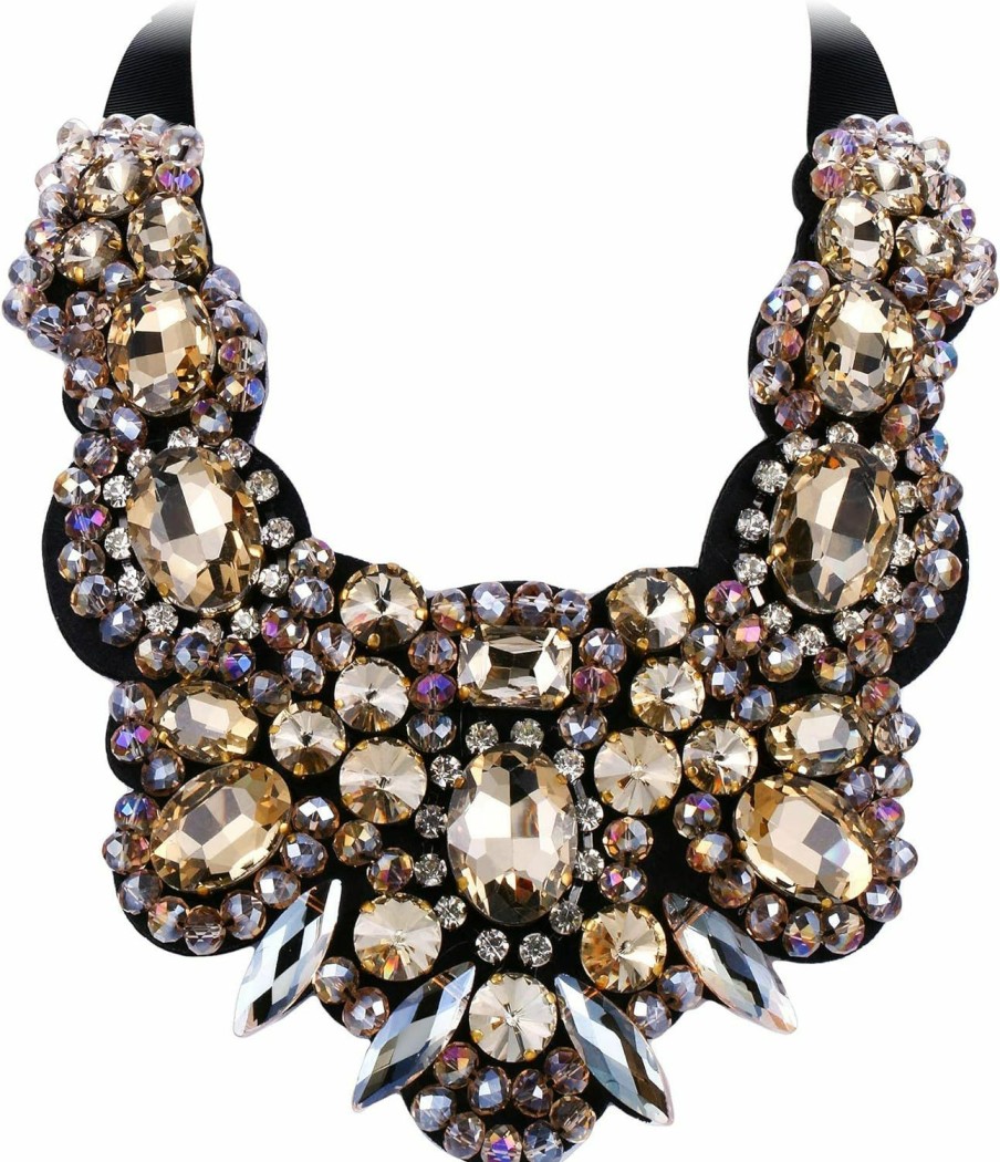 Necklaces | Flyonce Flyonce Rhinestone Crystal Bib Chunky Collar Statement Necklace For Women Girls Costume Jewelry