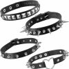 Necklaces | Hicarer Hicarer 4 Pcs Women Men Cool Punk Choker Gothic Goth Spike Heart Shape Biker Choker Pu Leather Collar Studded Rock Necklace