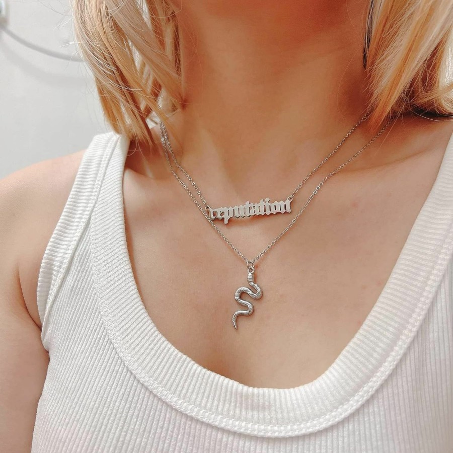 Necklaces | Rrdaily Personality Layered Silver Reputation Snake Necklace For Women,Gothic Punk Animal Neckalce Vintage Jewelry Gifts