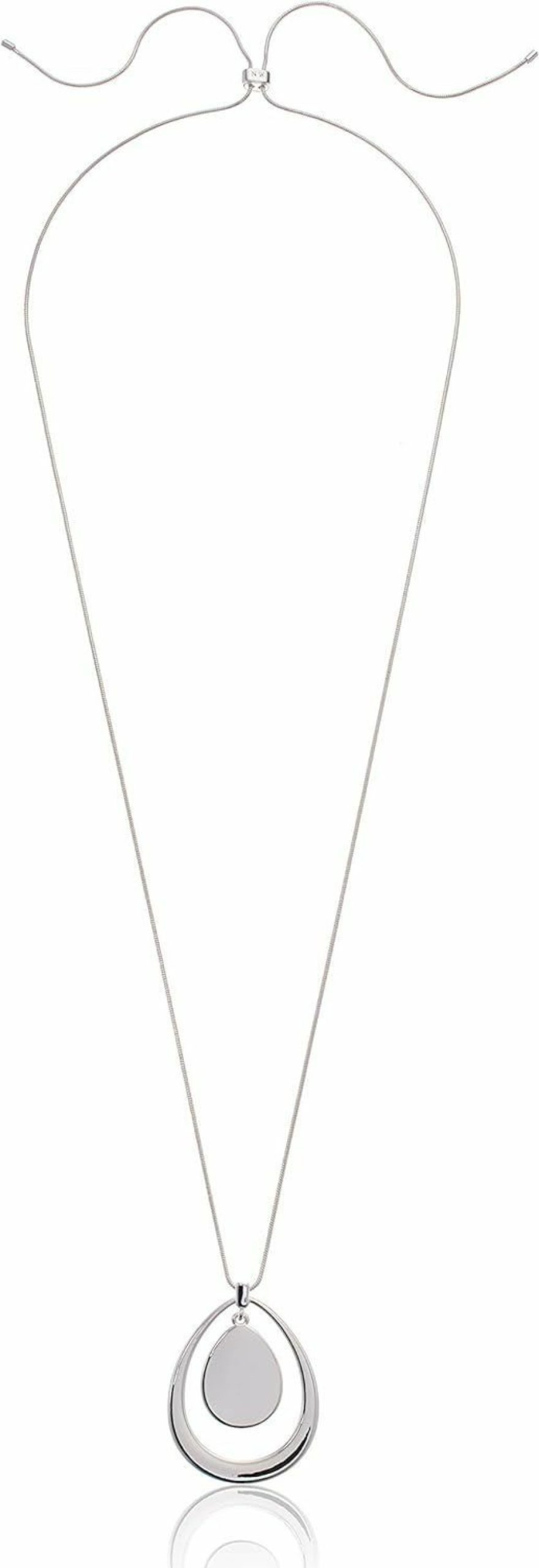 Necklaces | Nine West Nine West Women'S Silver Adjustable Pendant Necklace, 40\" L