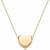 Necklaces | Fettero Tiny Gold Initial Heart Necklace-14K Gold Plated Handmade Dainty Letter Heart Necklace Gift For Women Necklace Jewelry