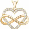 Necklaces | Sash & Soph Sash & Soph Infinity Heart Necklace For Women. 925 Sterling Silver Heart Necklace For Girlfriend, Love Heart Pendant On 18\" Chain With 2\" Extender (Rose Gold Or Gold Plated)