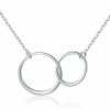 Necklaces | Ladytree Ladytree S925 Sterling Silver Two Interlocking Infinity Circles Pendant Necklace,Rolo Chain,18+2 Inches