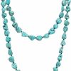 Necklaces | POTESSA Potessa Turquoise Beads Endless Necklace Long Knotted Stone Multi-Strand Layer Necklaces Handmade Jewelry