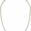 Necklaces | Gemsme Gemsme 18K Yellow Gold Plated 3.0Mm Round Cubic Zirconia Classic Tennis Necklace For Women And Men