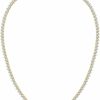 Necklaces | Gemsme Gmesme 3 Prong 18K White Gold Plated Cubic Zirconia Classic Tennis Necklace (16-24Inch)