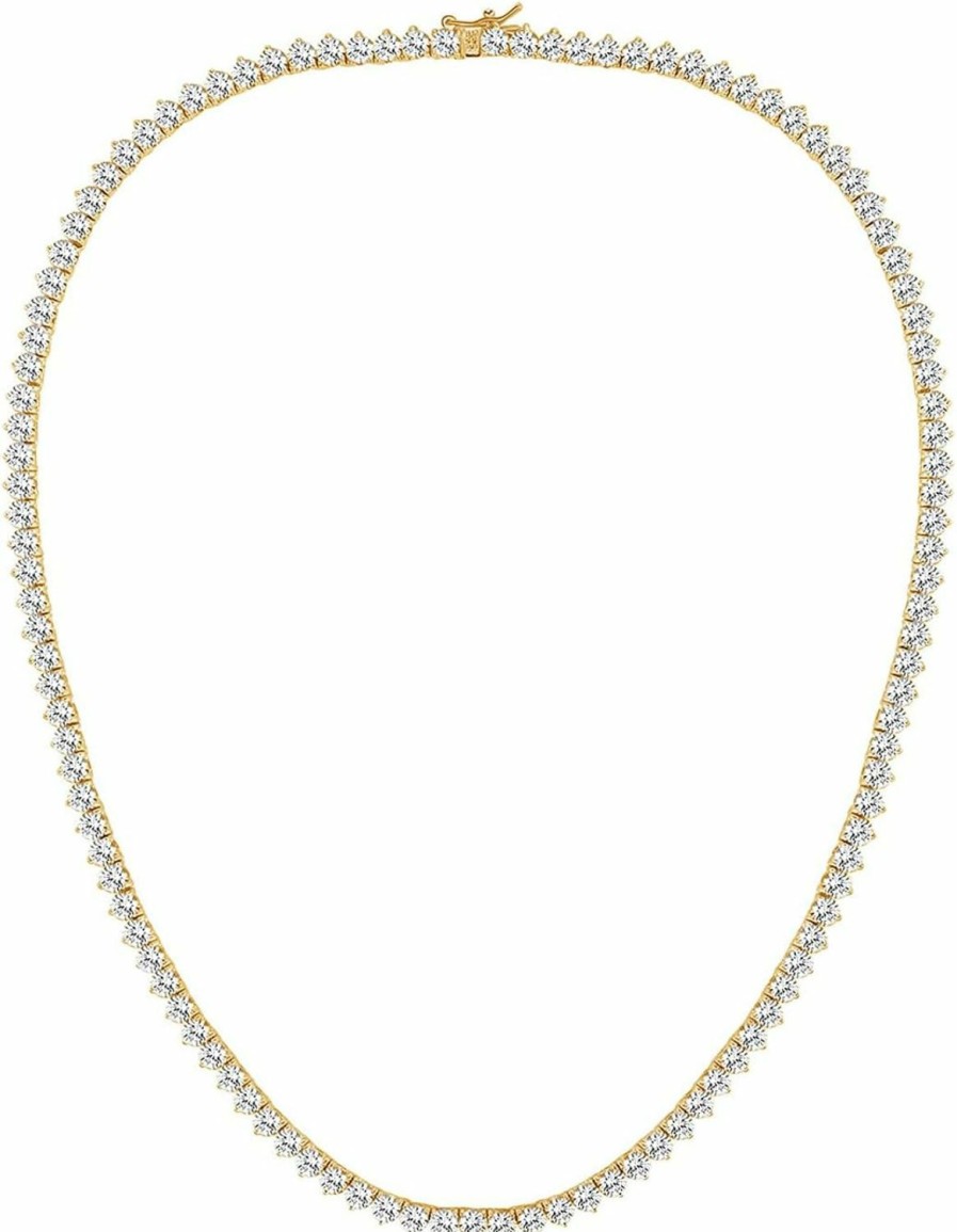 Necklaces | Gemsme Gmesme 3 Prong 18K White Gold Plated Cubic Zirconia Classic Tennis Necklace (16-24Inch)