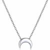 Necklaces | PROSILVER Prosilver Dainty 925 Sterling Silver Necklace Heart/Cross/Round/Star/Moon/Triangle/Vertical Pendant Necklace For Women Teens, Come With Box