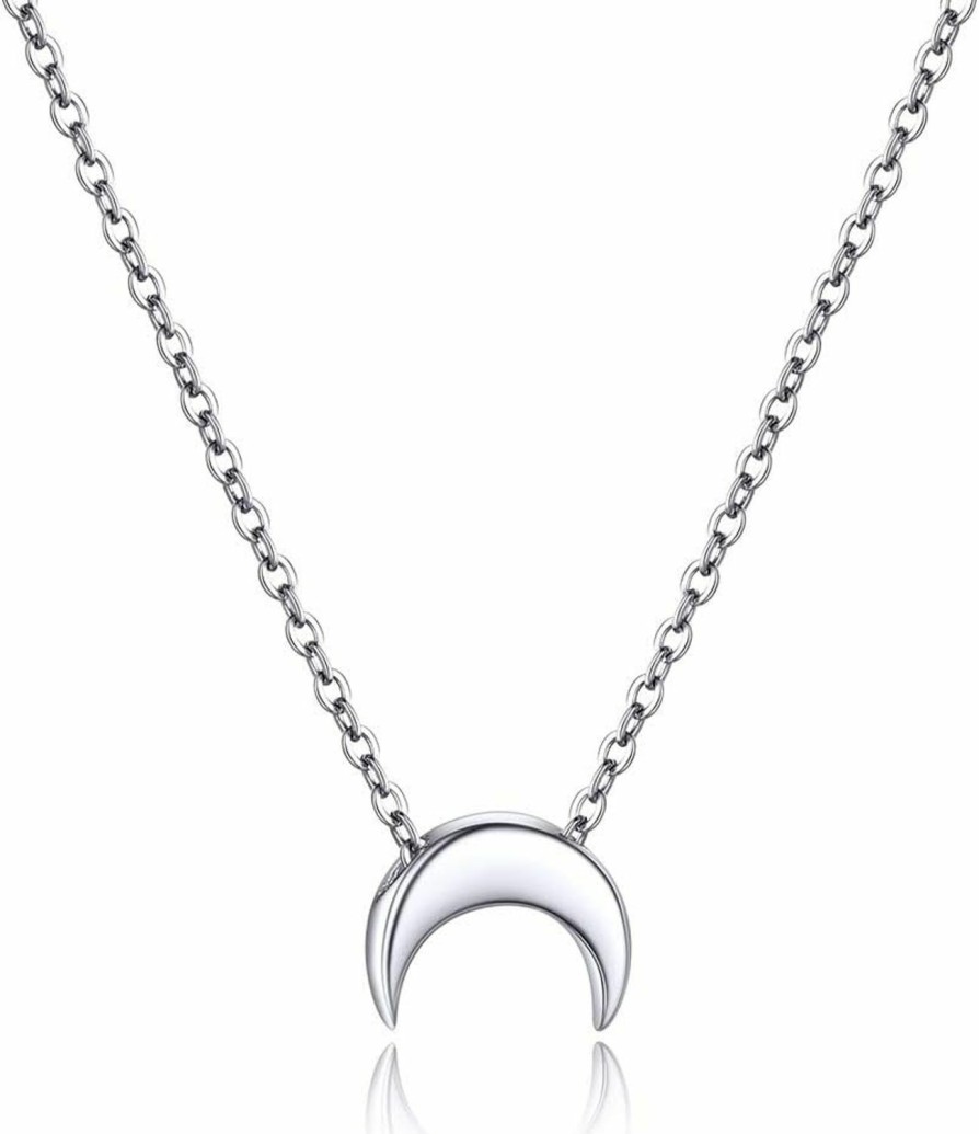 Necklaces | PROSILVER Prosilver Dainty 925 Sterling Silver Necklace Heart/Cross/Round/Star/Moon/Triangle/Vertical Pendant Necklace For Women Teens, Come With Box