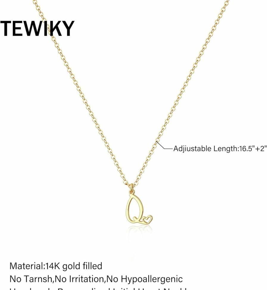 Necklaces | Tewiky Tewiky Initial Necklace For Women Girls, 14K Gold Filled/925 Sterling Silver Necklaces Dainty Gold Letter Pendant Necklace Trendy Waterproof Simple Cute Necklaces Custom Personalized Monogram Choker Necklace Gold Jewelry Gift